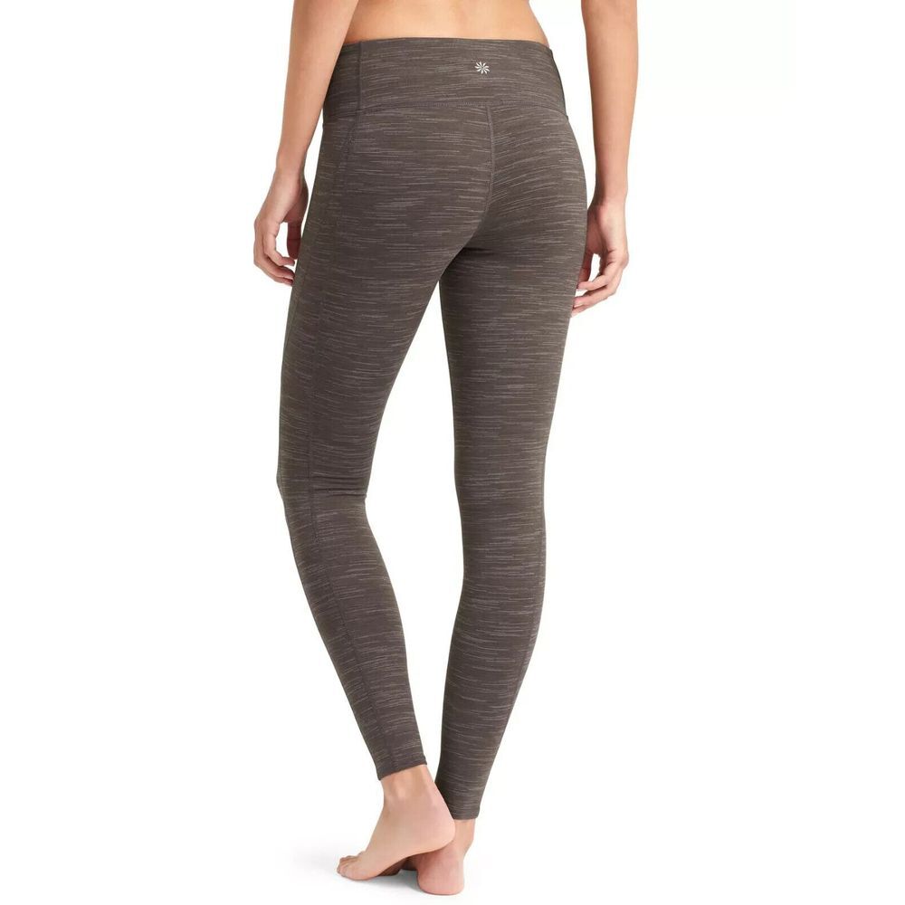 ATHLETA Women's Striated Revelation‎ Space Dye Brown Leggings SIZE SMALL